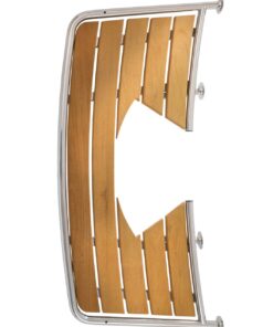 Batsystem Heckplattform Serie 60 Teak B=1300mm H=600mm Rohr D=32mm Ausschnitt für Ruder