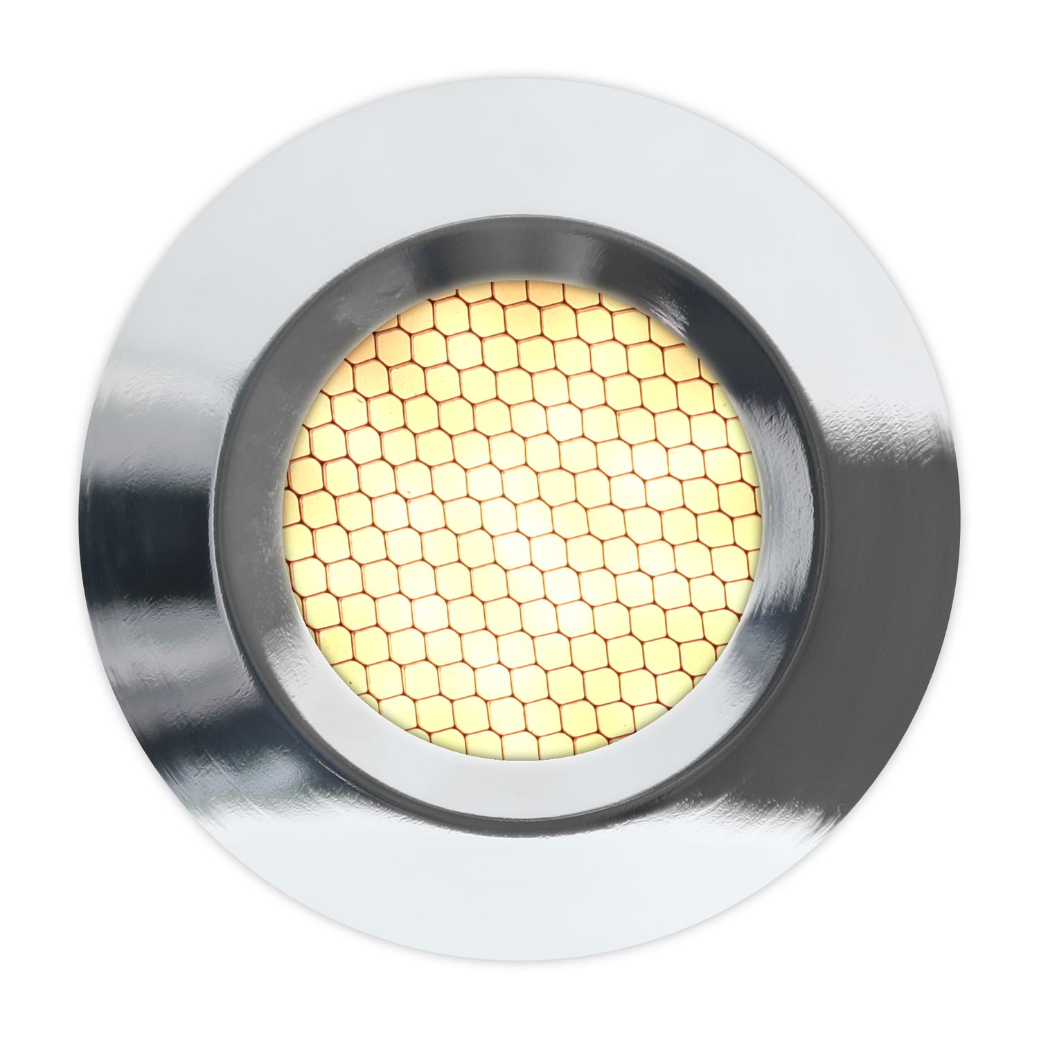 Batsystem Deckenlampe Stella rostfreier Stahl 12V warmweisses Licht Wabenstruktur D=78mm Batsystem Deckenlampe Stella rostfreier Stahl 12V warmweisses Licht Wabenstruktur D=78mm – Bild 3