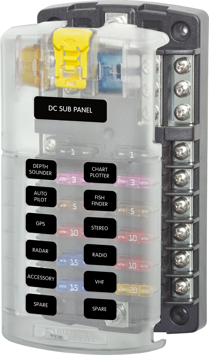 Blue Sea Systems Fuse Block ST-Blade 12 Circuits with Grounding/cvr Blue Sea Systems Fuse Block ST-Blade 12 Circuits with Grounding/cvr