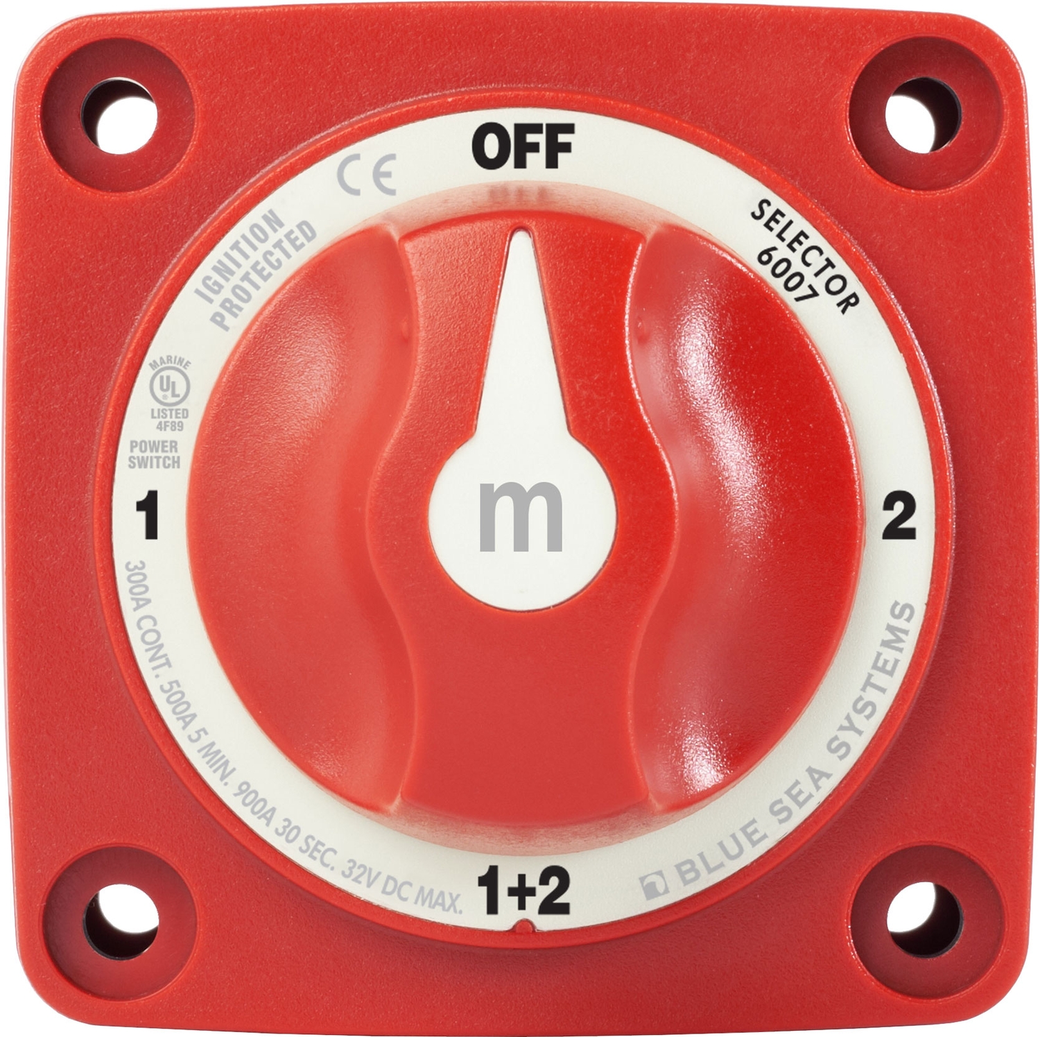 Blue Sea Systems Switch Battery m-Series Selector 4 Position Red Blue Sea Systems Switch Battery m-Series Selector 4 Position Red