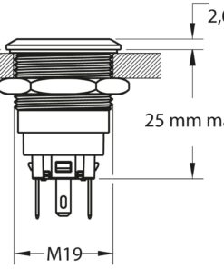 Wasserdichter Taster 22mm LED grün/rot Wasserdichter Taster 22mm LED grün/rot