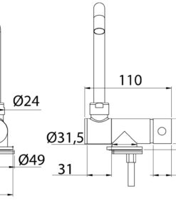 CAN Einhebel-Mischbatterie, klappbar MsCr Gewinde 1/2' CAN Einhebel-Mischbatterie, klappbar MsCr Gewinde 1/2'