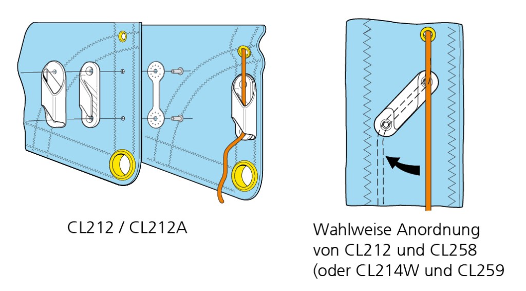 CLAMCLEAT Racing Sail Line Backbord für Seil 3-6mm Nylon weiß 10St. CLAMCLEAT Racing Sail Line Backbord für Seil 3-6mm Nylon weiß 10St.