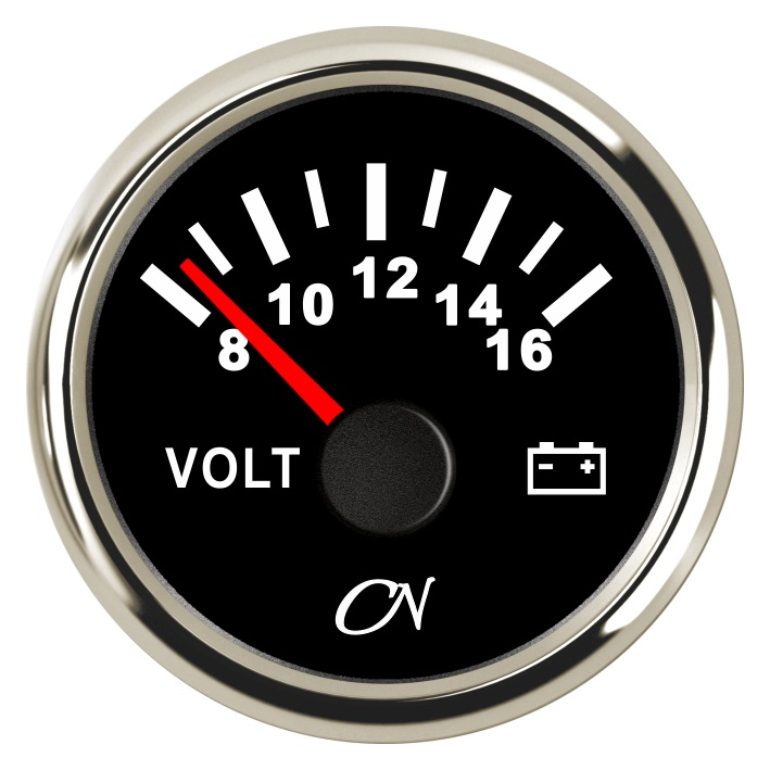 CN-Instrument Voltmeter 24V schwarz/chrom CN-Instrument Voltmeter 24V schwarz/chrom