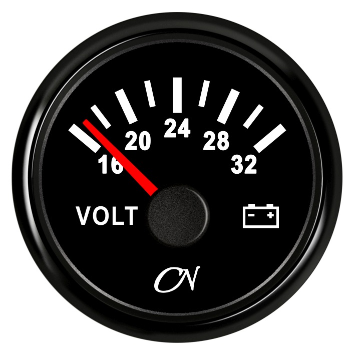 CN-Instrument Voltmeter 24V schwarz/chrom CN-Instrument Voltmeter 24V schwarz/chrom