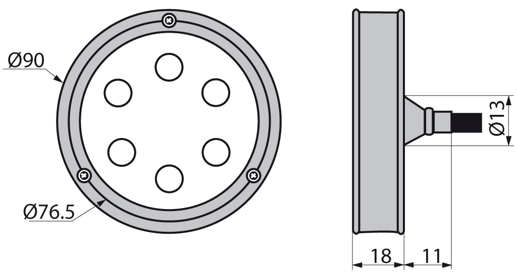 Unterwasserl.6 Power LED 988l blau 12-28V IP68 Unterwasserl.6 Power LED 988l blau 12-28V IP68