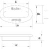 Decksdurchführung Alu schwarz 56x16mm