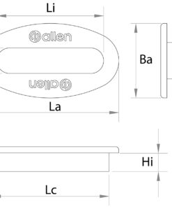 Decksdurchführung Alu schwarz 56x16mm