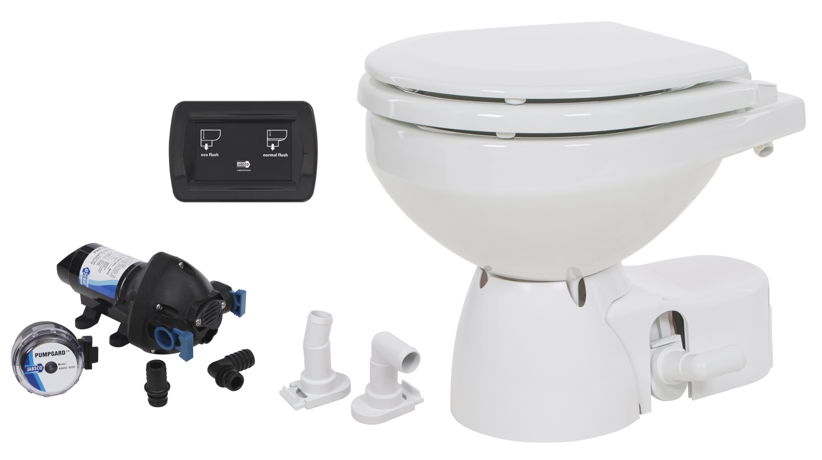 JABSCO Auslassanschluss-Set, 90° für Toiletten Quiet Flush E2 JABSCO Auslassanschluss-Set, 90° für Toiletten Quiet Flush E2