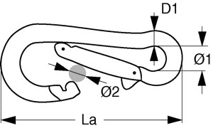 Alu-Karabiner TRAPPER SCREW SLEEVE asym. gemischt Alu-Karabiner TRAPPER SCREW SLEEVE asym. gemischt
