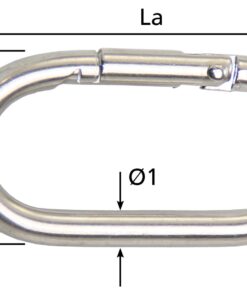 Karabinerhaken, oval A4 50mm 10St.
