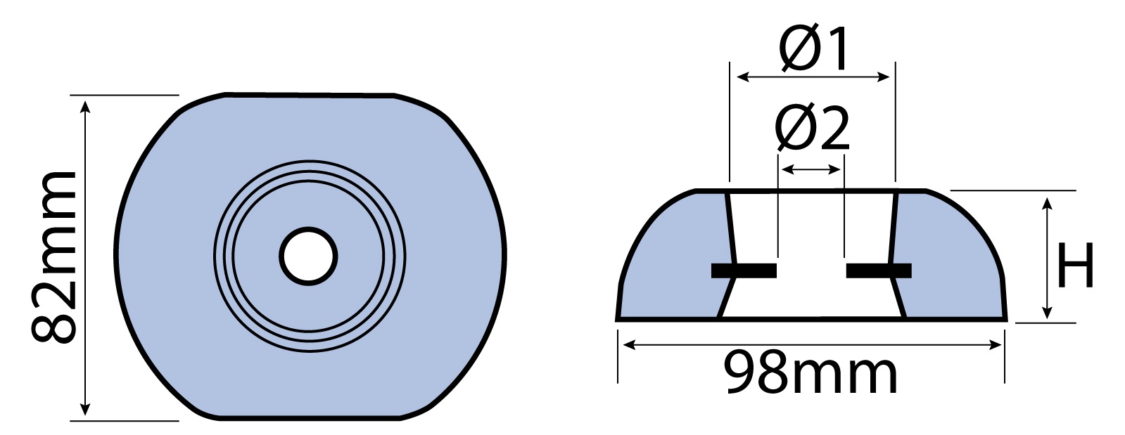 Telleranode Zn 98mm, Bohrung 14,5mm Telleranode Zn 98mm, Bohrung 14,5mm
