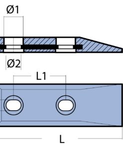 Keilanode Mg 210x70x25mm für Schnellboote Keilanode Mg 210x70x25mm für Schnellboote