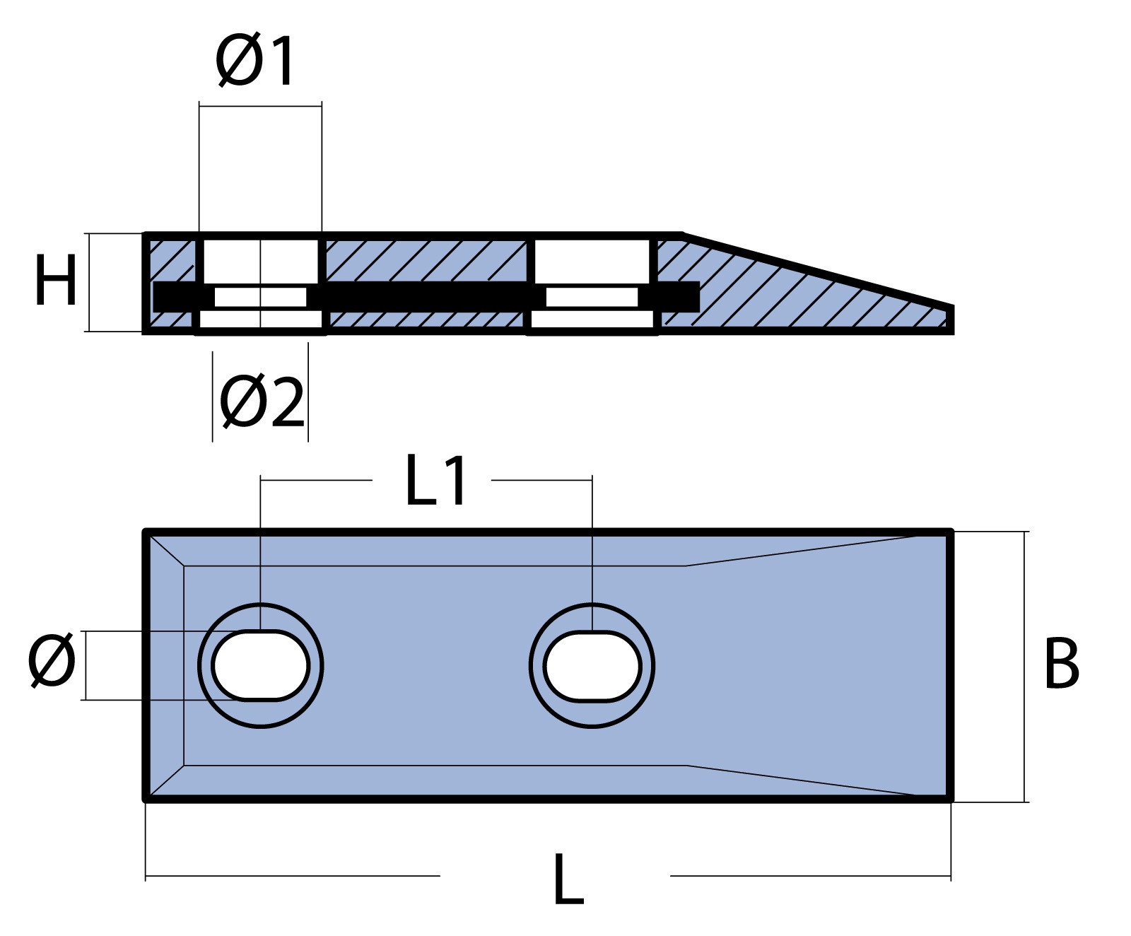 Keilanode Mg 210x70x25mm für Schnellboote Keilanode Mg 210x70x25mm für Schnellboote