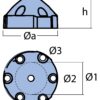 Propelleranode Zn 68mm, 6-Loch Verschraubung für Max Prop MP70R Propelleranode Zn 68mm, 6-Loch Verschraubung für Max Prop MP70R