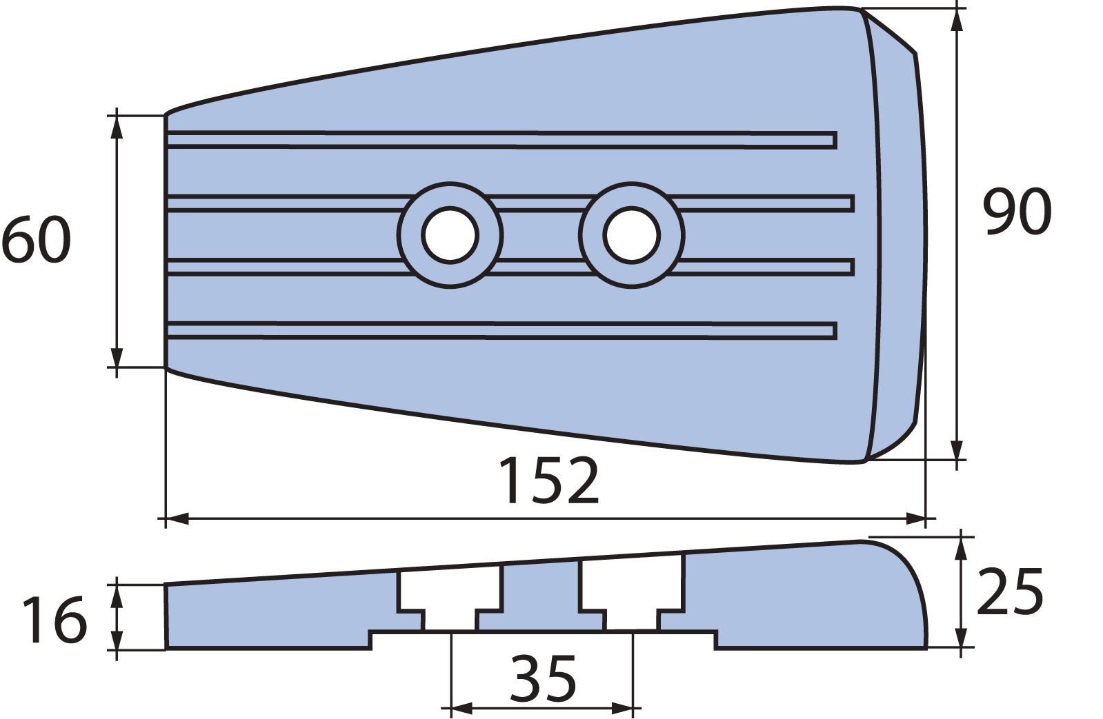 Zink Transom Anode für Volvo SXA/DPSA Zink Transom Anode für Volvo SXA/DPSA