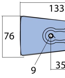Anode, Kavitationsplatte Zn 133x76x35mm für Volvo DPH Anode, Kavitationsplatte Zn 133x76x35mm für Volvo DPH