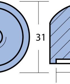Propelleranode, Mutter Mg 31mm 1/2'UNC für Mercury Alpha I, Bravo I Propelleranode, Mutter Mg 31mm 1/2'UNC für Mercury Alpha I, Bravo I