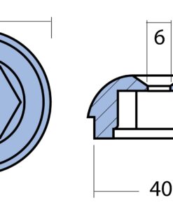 Propelleranode, Mutter Mg 45mm, Bohrung 6mm für Sleipner Seitenstrahlruder Propelleranode, Mutter Mg 45mm, Bohrung 6mm für Sleipner Seitenstrahlruder