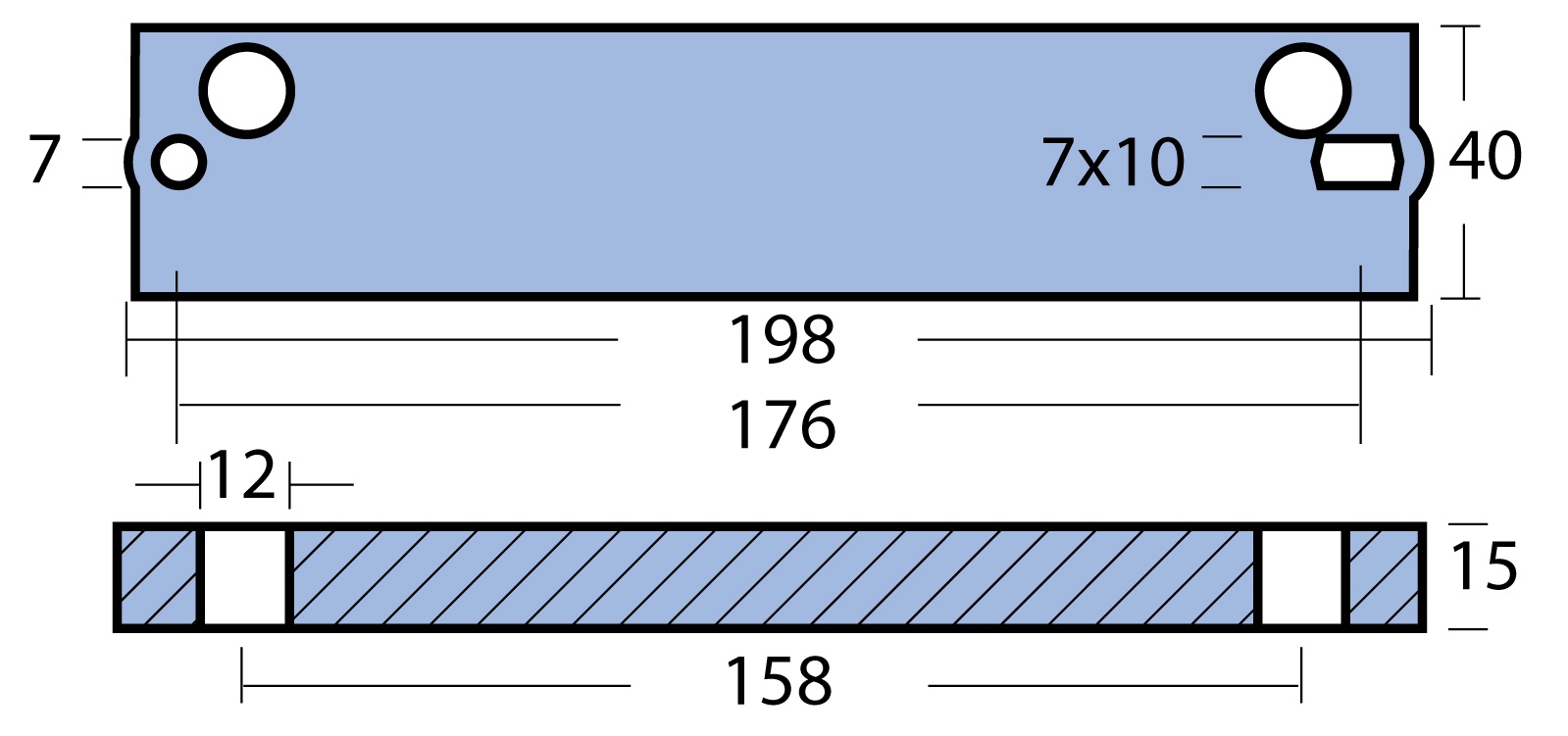 Plattenanode Alu 196x40x14mm für Suzuki DF 60-300, DT 115/140 Plattenanode Alu 196x40x14mm für Suzuki DF 60-300, DT 115/140