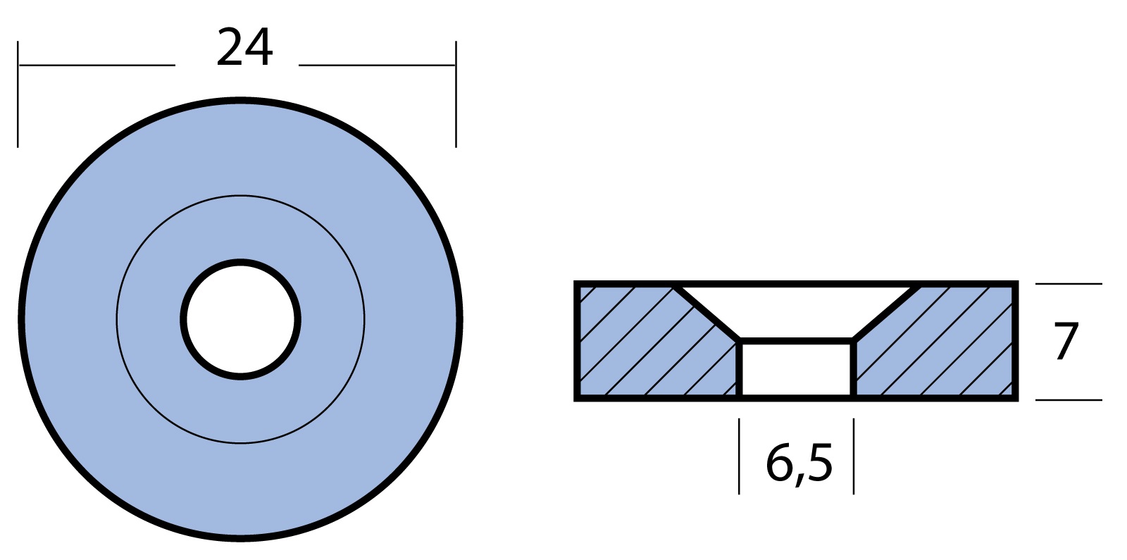 Scheibenanode Alu 24x7mm für Honda 8-20PS Scheibenanode Alu 24x7mm für Honda 8-20PS