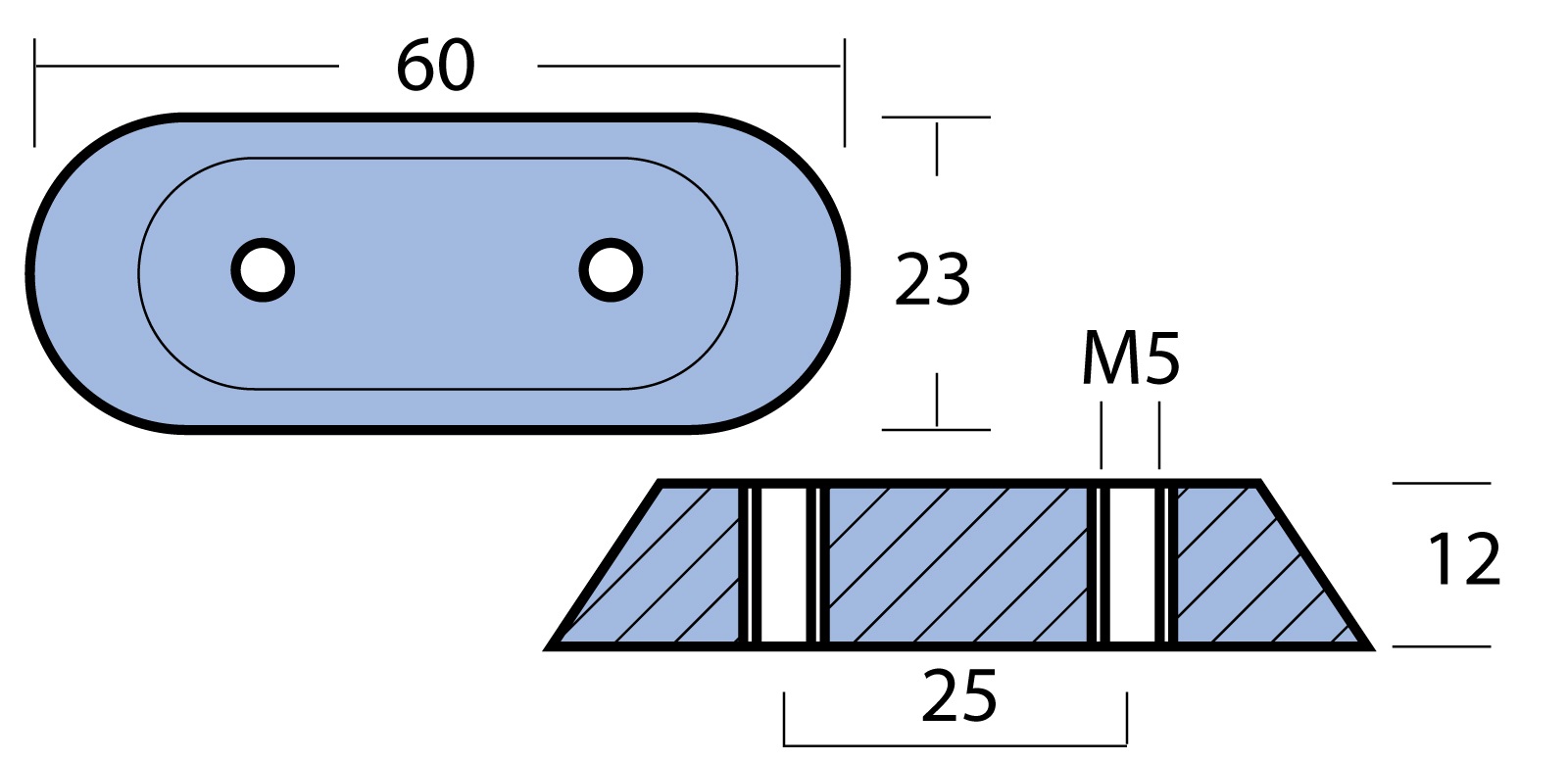 Stabanode Alu 60x23x12mm für Honda BF 2-100PS (bis 1997) Stabanode Alu 60x23x12mm für Honda BF 2-100PS (bis 1997)