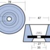 Wellenanode konisch Magnesium Ø78mm Wellenanode konisch Magnesium Ø78mm