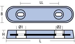 Rumpfanode Zink ca. 1000g 150x60mm Rumpfanode Zink ca. 1000g 150x60mm