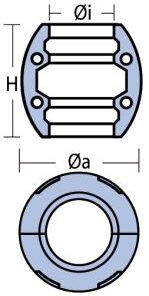 Wellenanode kugelförmig Zink ca. 500g Ø25mm Wellenanode kugelförmig Zink ca. 500g Ø25mm