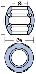 Wellenanode kugelförmig Zink ca. 500g Ø25mm Wellenanode kugelförmig Zink ca. 500g Ø25mm