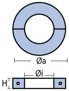 Wellenanode Magnesium "Ring" ca. 80g Ø30mm Wellenanode Magnesium "Ring" ca. 80g Ø30mm