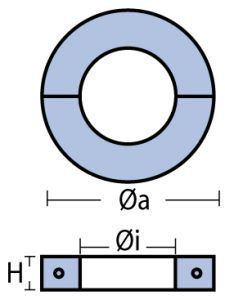 Wellenanode Magnesium "Ring" ca. 70g Ø25mm Wellenanode Magnesium "Ring" ca. 70g Ø25mm