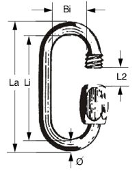 Schraubglied Delta 2.5mm Edelstahl Schraubglied Delta 2.5mm Edelstahl