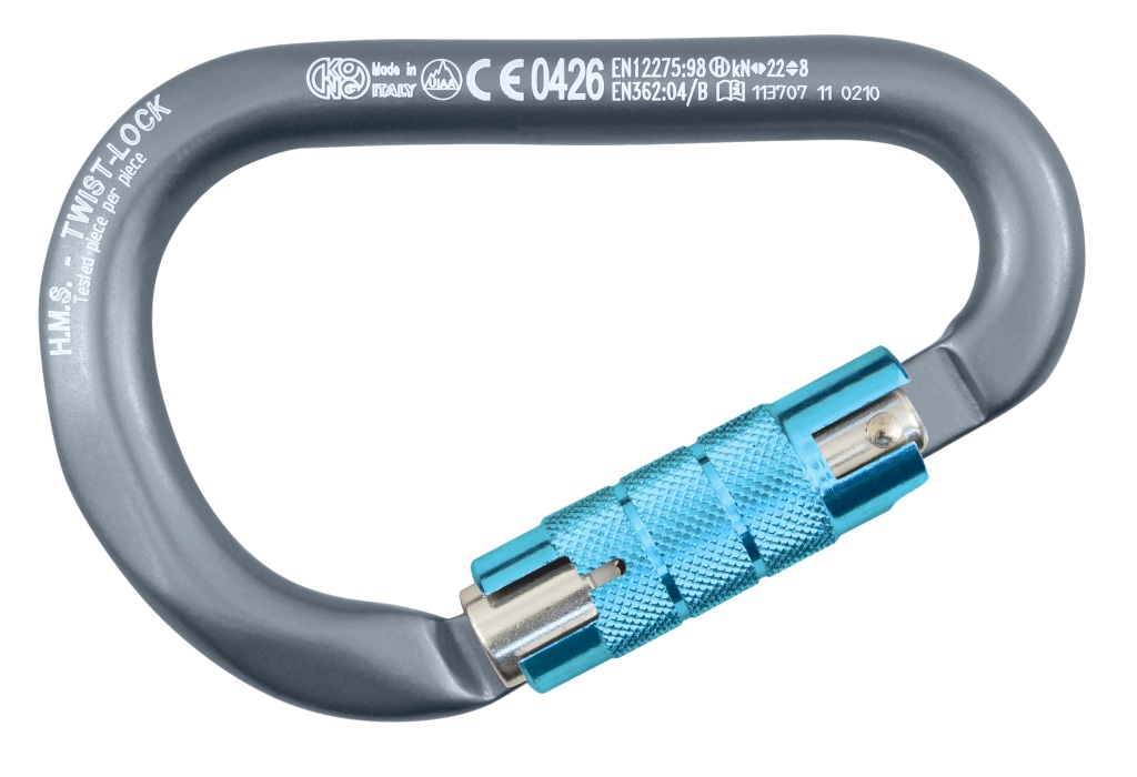 Alu-Karabiner HMS TWIST LOCK schwarz Alu-Karabiner HMS TWIST LOCK schwarz