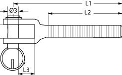 Gabel für Wantenspanner M10 rechts AISI316