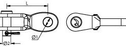 Toggle mit Auge 8.5mmØ /Bolzen 8.0mmØ AISI316