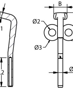 T-Terminal für 2.5mm Seil mit Auge links/rechts T-Terminal für 2.5mm Seil mit Auge links/rechts