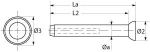 Vorstag-/Kugelterminal für 3mmØ AISI316 Vorstag-/Kugelterminal für 3mmØ AISI316