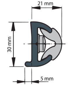 Vetus POLY-Scheuerleiste, ohne Keder weiß 20m Vinyl Scheuerleiste, weiß, POLY, 30 x 26 mm, exkl. Einlage - Länge 20 Meter - Preis pro Meter