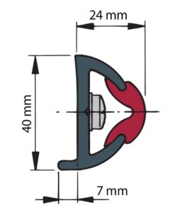 Vetus POLY-Scheuerleiste, ohne Keder weiß 20m Vinyl Scheuerleiste, weiß, POLY 40 x 31 mm, exkl. Einlage - Länge 20 Meter - Preis pro Meter