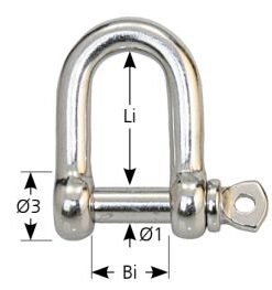 D-Schäkel A4 mit Innen-6-kant 12mm VP=10St.