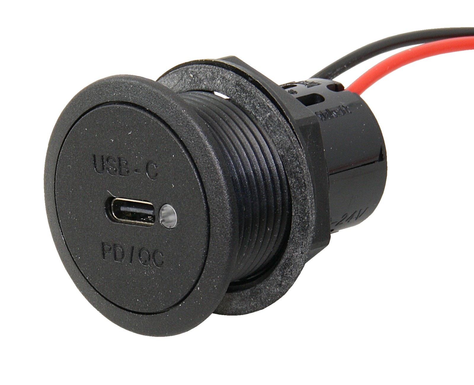 PRO CAR USB-C Einbau-Doppelsteckdose PD/QC, rund 12/24V 2x3A 36mm, LED SB-P PRO CAR USB-C Einbau-Doppelsteckdose PD/QC, rund 12/24V 2x3A 36mm, LED SB-P