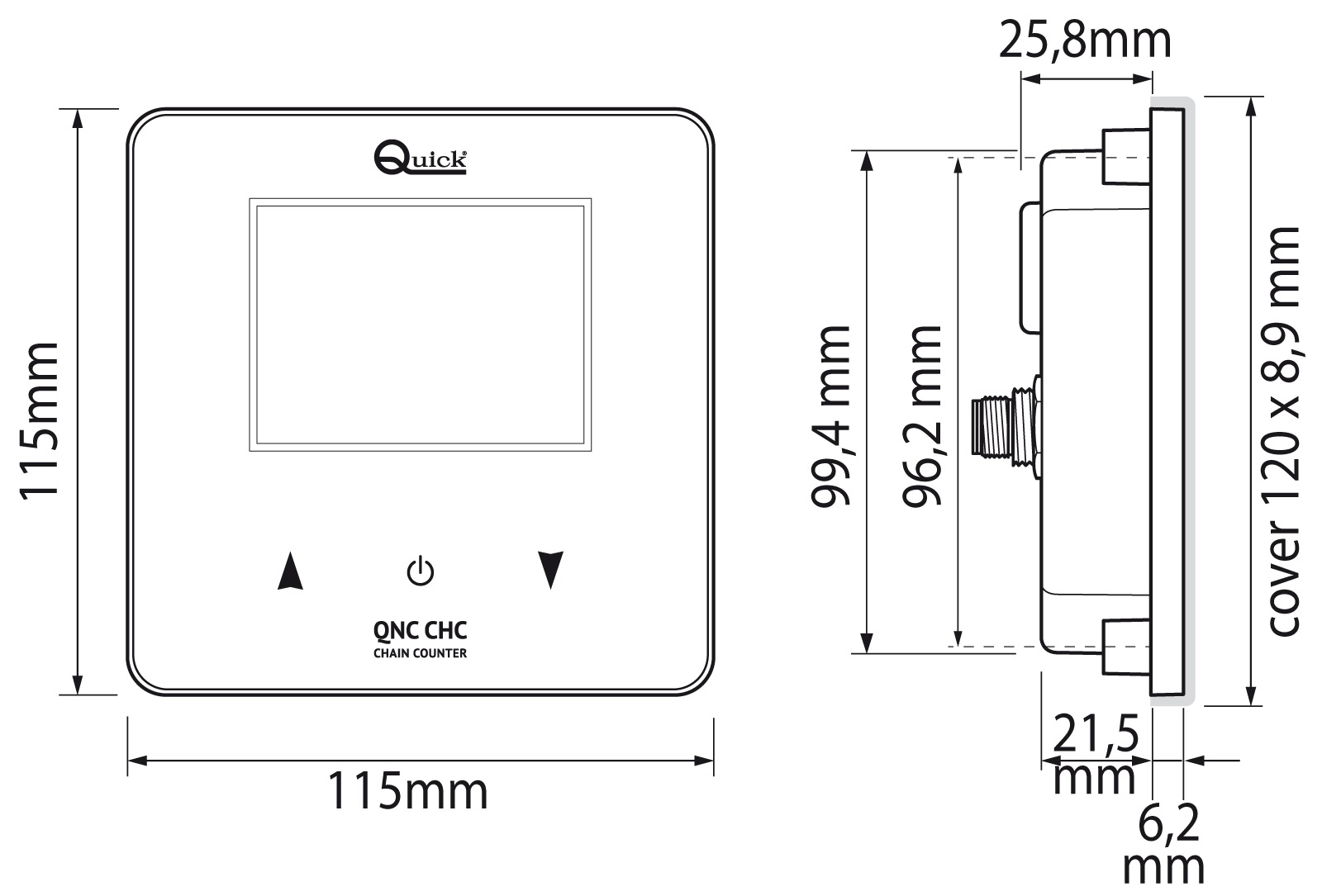 QUICK Kettenzählwerk QNC CHC 12/24V mit Display 3,5' QUICK Kettenzählwerk QNC CHC 12/24V mit Display 3,5'