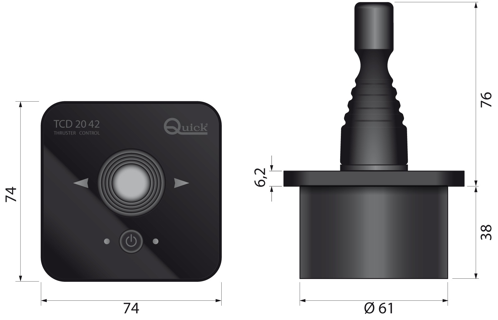 Joysticksteuerung für Bugstahlruder Joysticksteuerung für Bugstahlruder