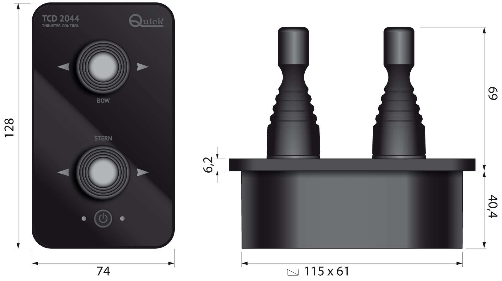 Joysticksteuerung für Bugstahlruder Joysticksteuerung für Bugstahlruder