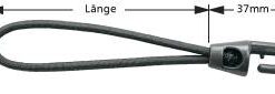 Patentzeising mit Gummiseil 4mm 250mm schwarz, Haken schwarz 100St. Patentzeising mit Gummiseil 4mm 250mm schwarz, Haken schwarz 100St.