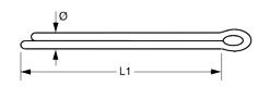 Splinte 1.4401 2.5mm x 25mm (100-Stück-Beutel)