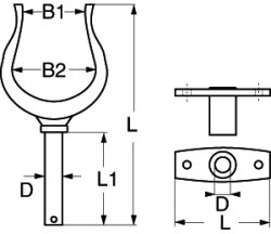 Rudergabel aus Alu-Feinguss einfach groß Rudergabel aus Alu-Feinguss einfach groß
