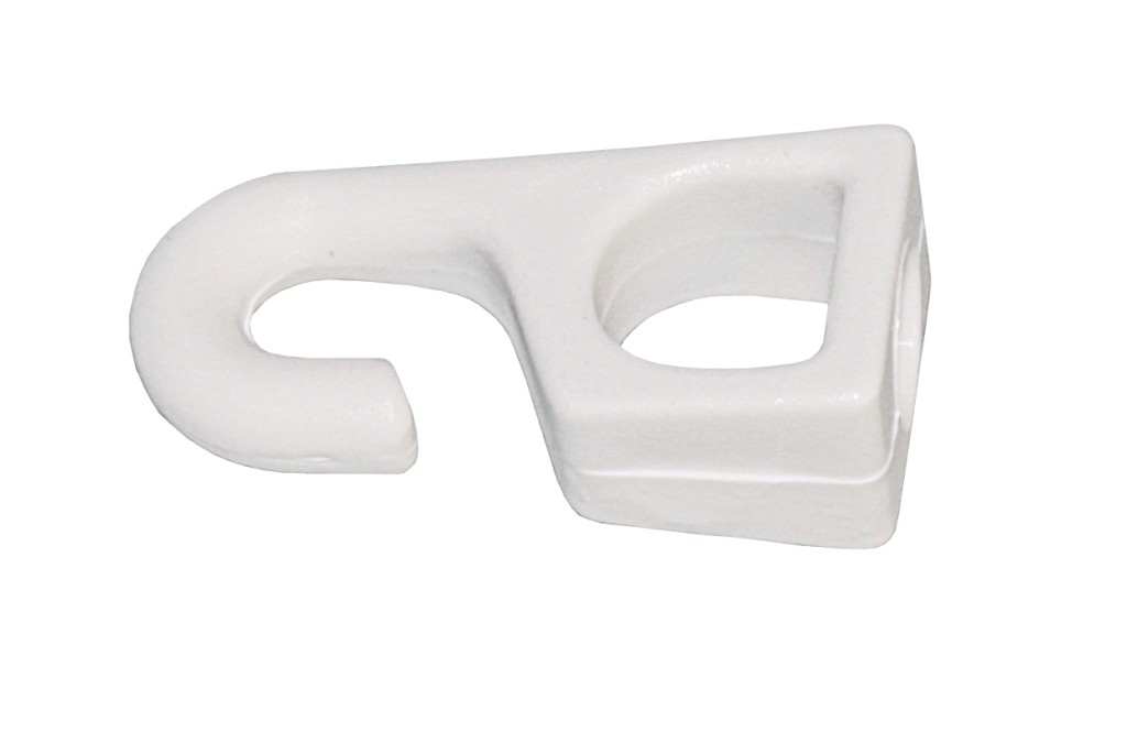 Kunststoffhaken f.4mm WEISS (10-Stück-Packung) Kunststoffhaken f.4mm WEISS (10-Stück-Packung)