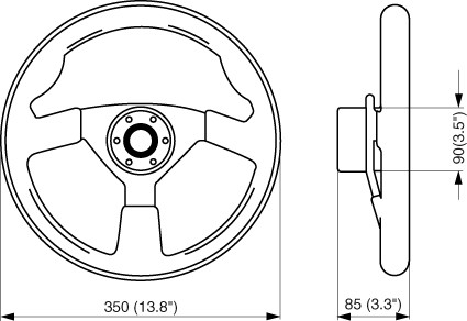 V38 KS-Steuerrad Antivibration Ø350mm SCHWARZ V38 KS-Steuerrad Antivibration Ø350mm SCHWARZ